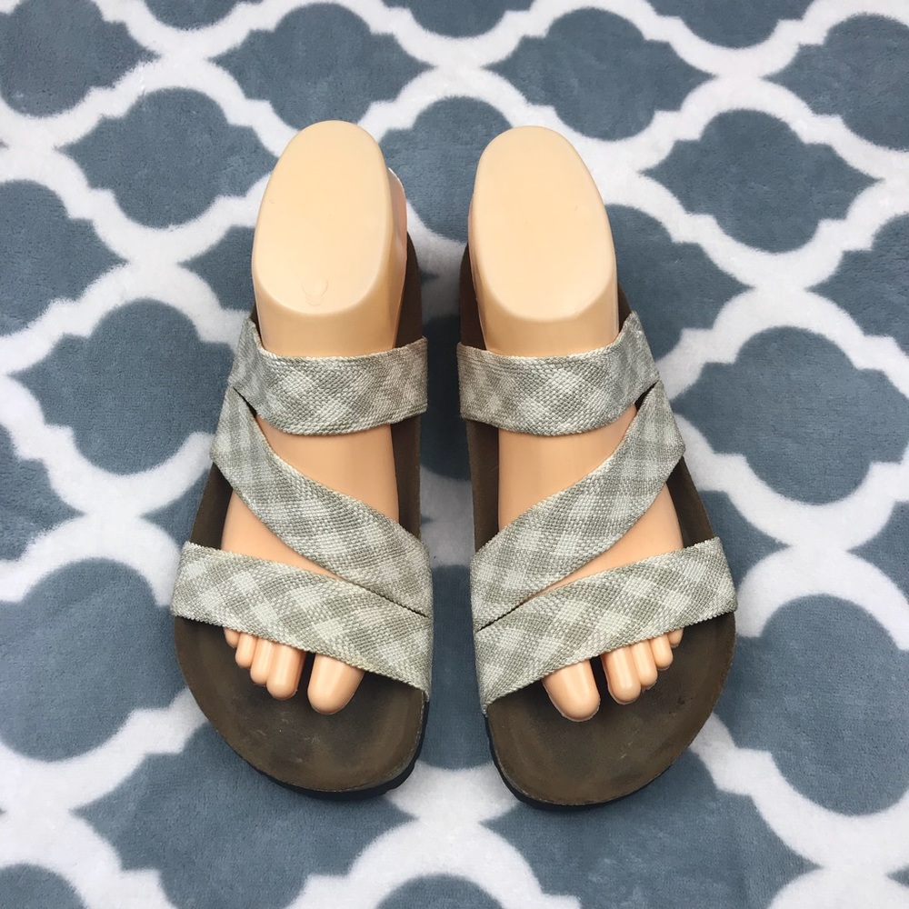 BIRKENSTOCK Birki’s Tan Woven Triple Strap Sandal